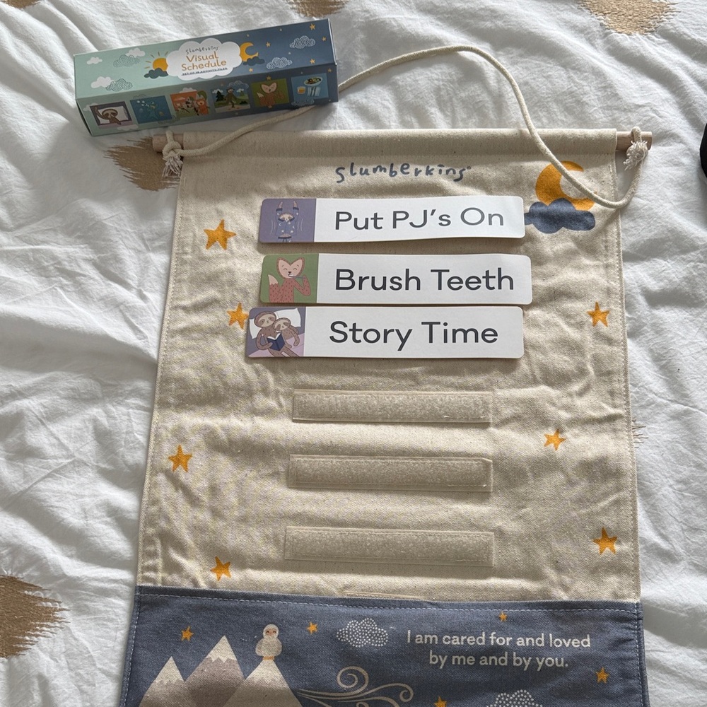 Slumberkins Bedtime Routine Chart - Cream and Blue